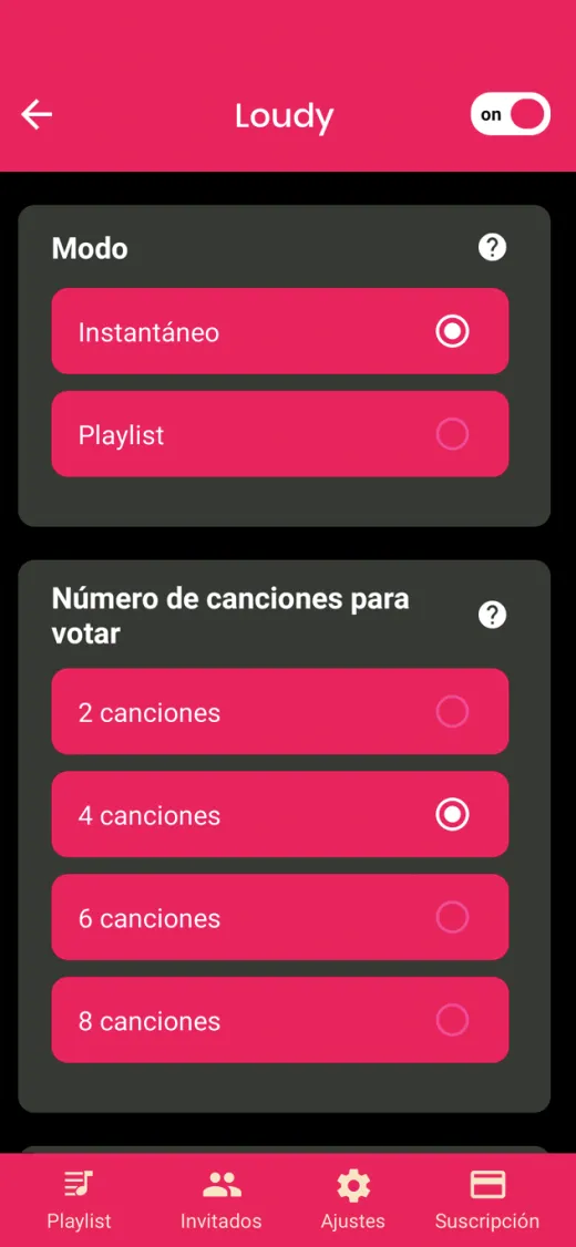 Pantalla de inicio